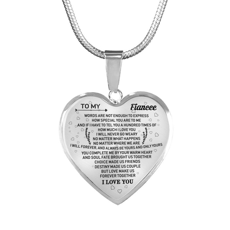 I Love You Heart Pendant Necklace Customized - Husband And  Fiancee Quotes Jewelry - Birthday Chistmas Gifs For Wifes Fiancee Girl
