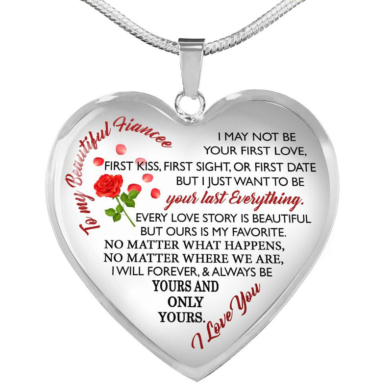To My Fiance Necklace Heart Perfect Valentine Gift For Her Wife Girlfriend