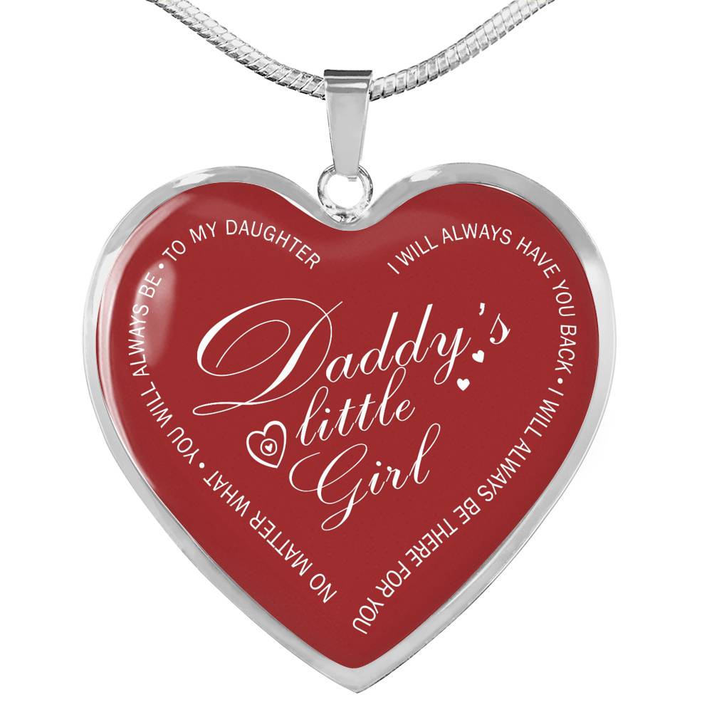To My Daughter Heart Pendant Necklace Custom - Daddy's Little Girl Necklaces