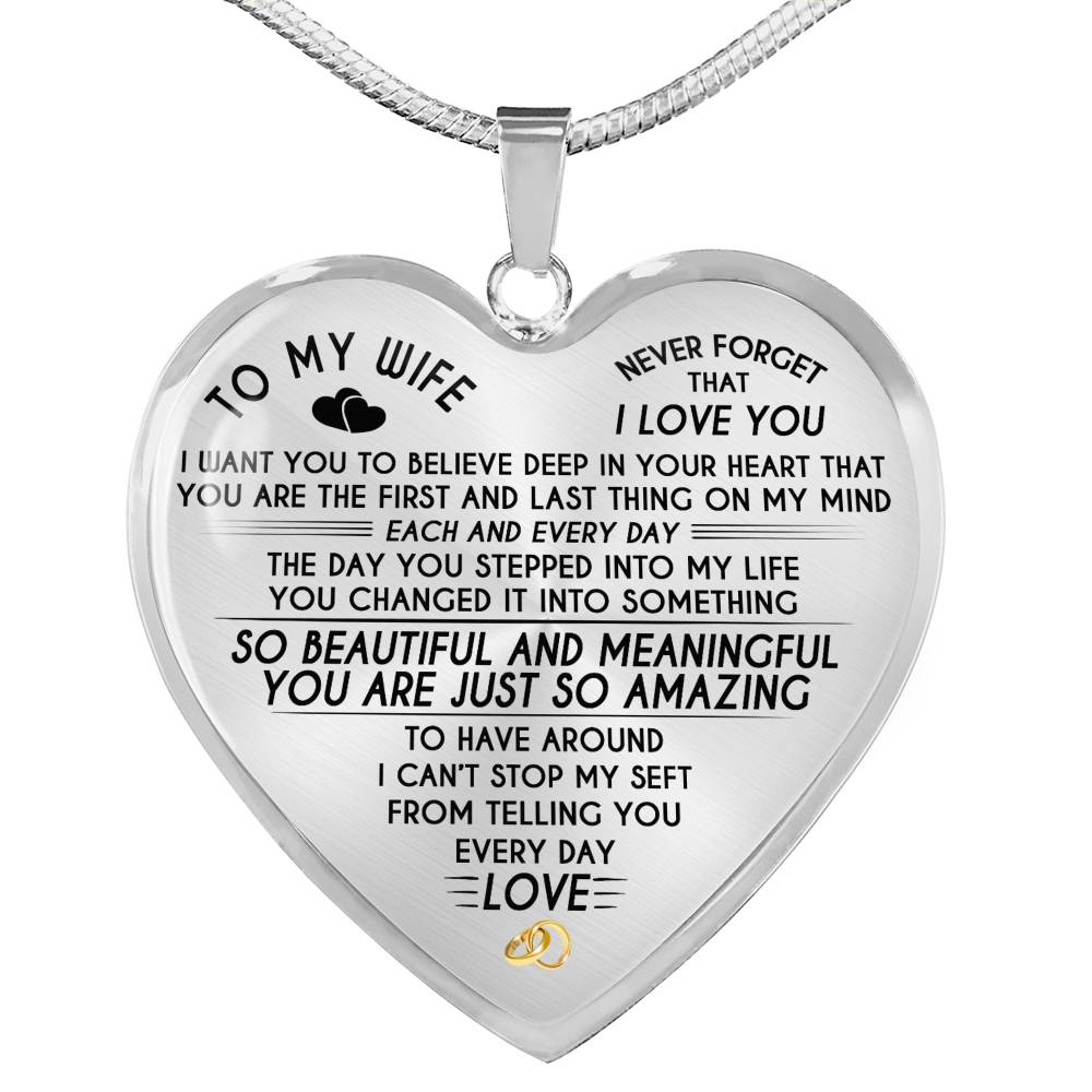 Wife Pendant Necklace Custom From Husband - Wife Gifts From Husband Birthday Gifts For Little Girl. Children