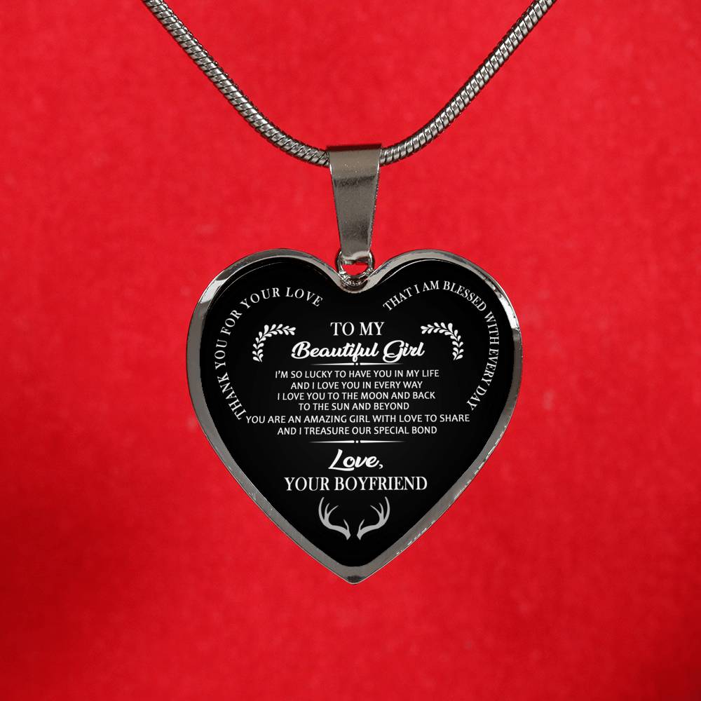 Thank You For Your Love Necklace For Girlfriend - Boyfriend And Girl Heart Pendant Chain - Personalized Birthday Gifts For Wife Fiance Girlfriend
