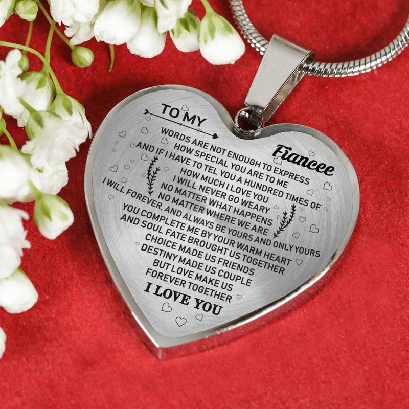 I Love You Heart Pendant Necklace Customized - Husband And  Fiancee Quotes Jewelry - Birthday Chistmas Gifs For Wifes Fiancee Girl