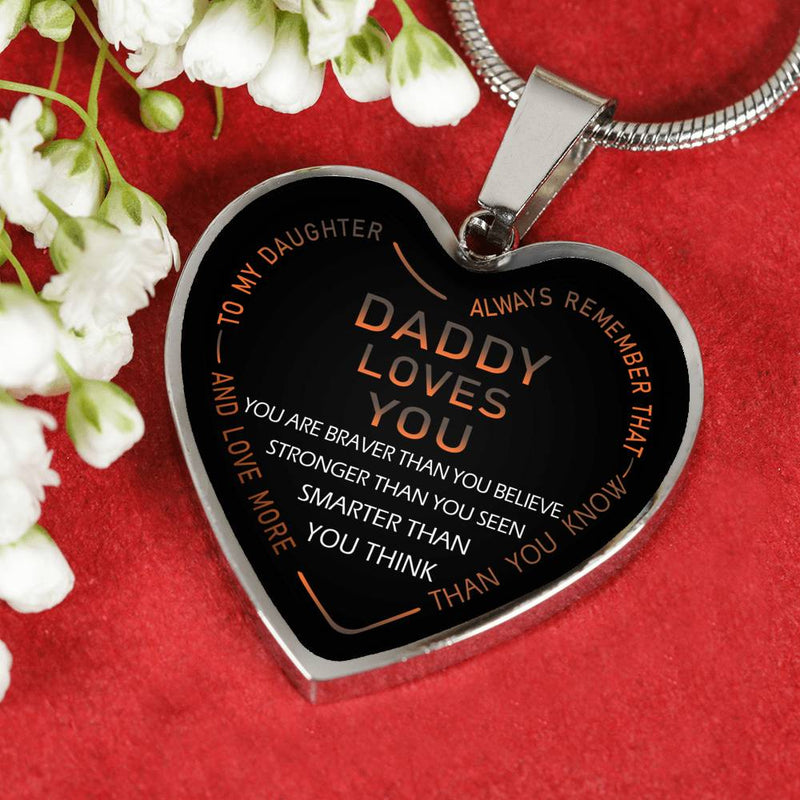 Dad Daughter Necklace Custom - To My Daughter Pendant From Father - Graduation Present for Daughter Amazing Birthday Gifts High Quality