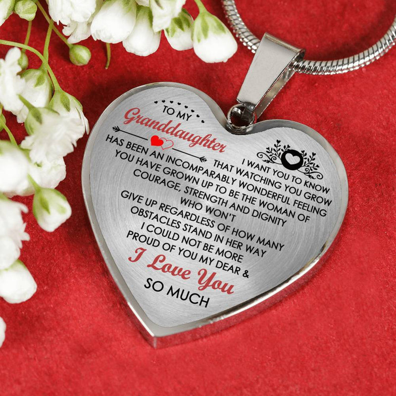 Granddaughter Birthday Gifts - I Love You So Much Pendant Necklace From Grandpa Grandma - Happy Birthday Gifts For Little Girl, Kids