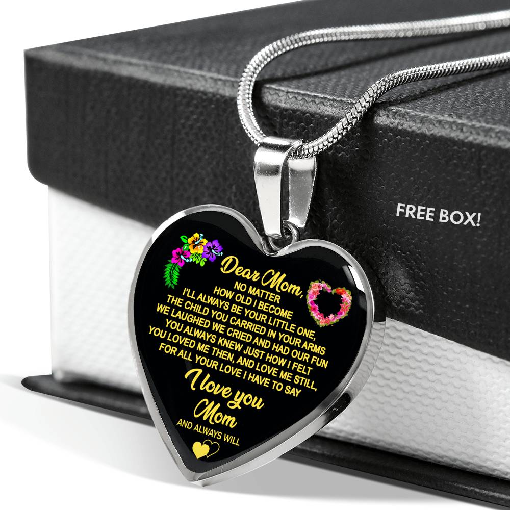 Mom Pendant Necklace Stainless Steel / Gold Plated I Love You Necklaces Custom