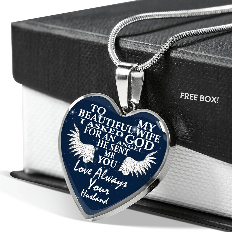 Husband Wife Pendant Necklace Custom Personalized Valentine Birthday Gifts