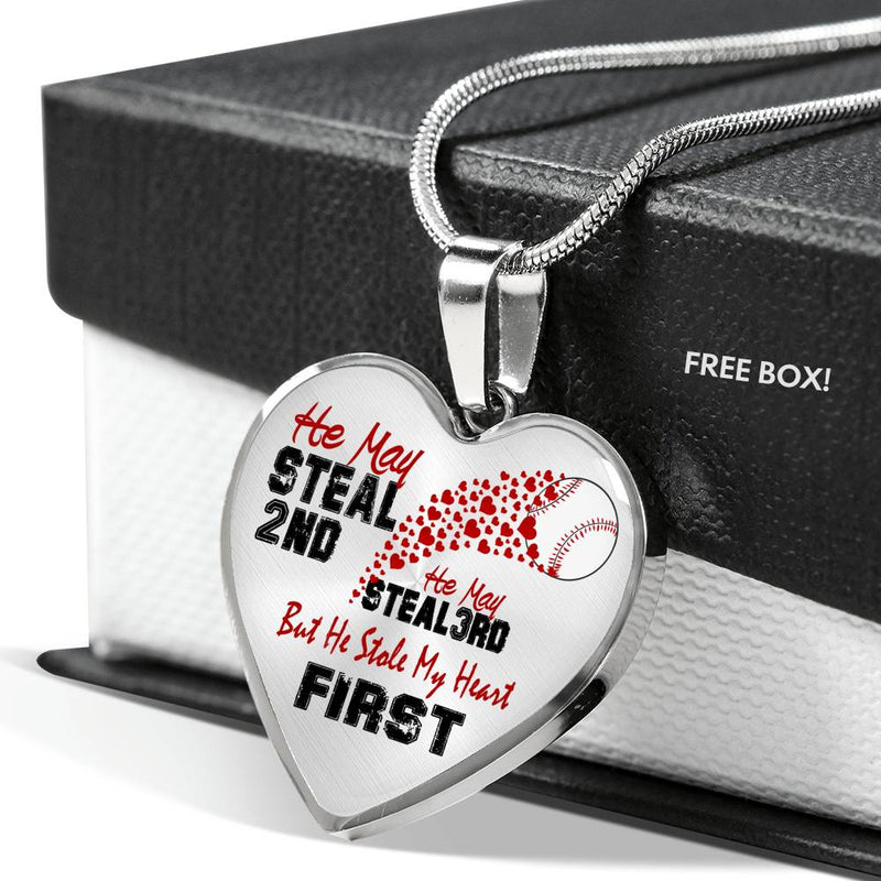 He Stole My Heart First Tennis Heart Pendant Necklace Custom - Romantic Gifts For Men Women On Birthday Valentine' Day