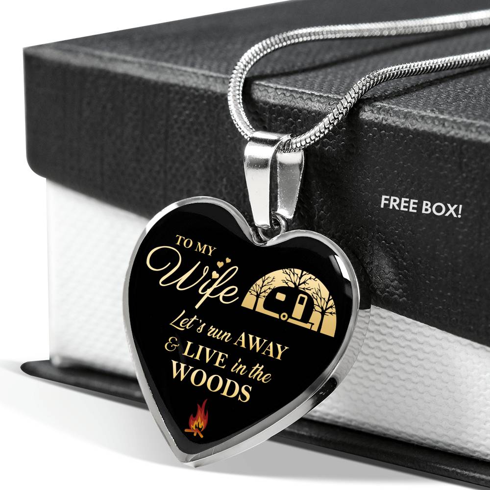 Husband And Wife Necklace Heart Pendant - To My Wife Let Run Necklaces Custom