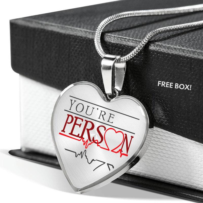 Valentine Gift For Women - You're Person Heart Pendant Necklace Custom Chain