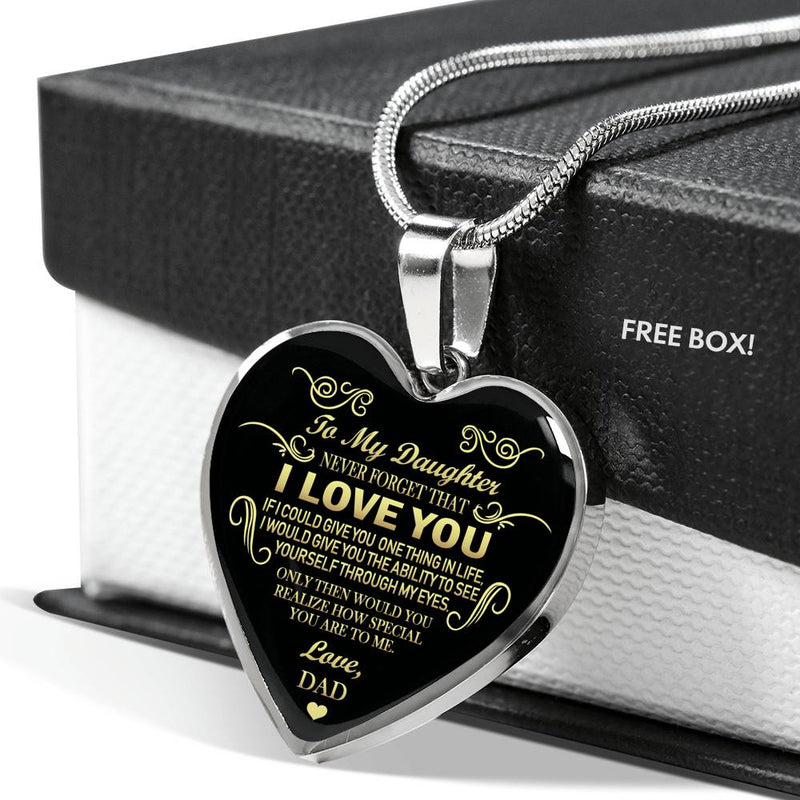 To My Daughter Necklaces From Dad - Father And Daughter Pendant Necklace Custom