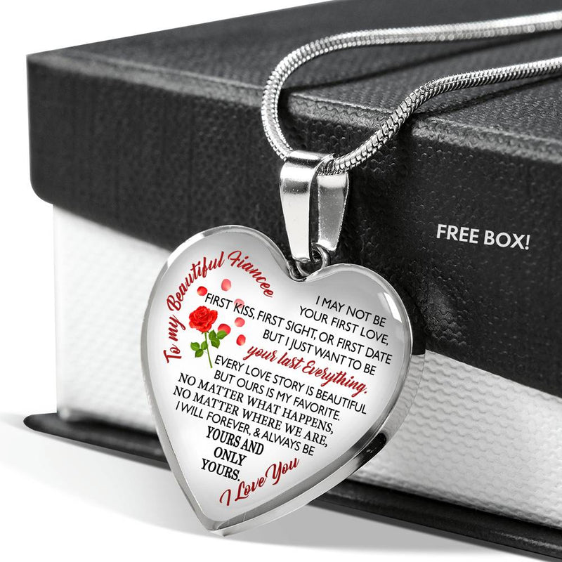 To My Fiance Necklace Heart Perfect Valentine Gift For Her Wife Girlfriend