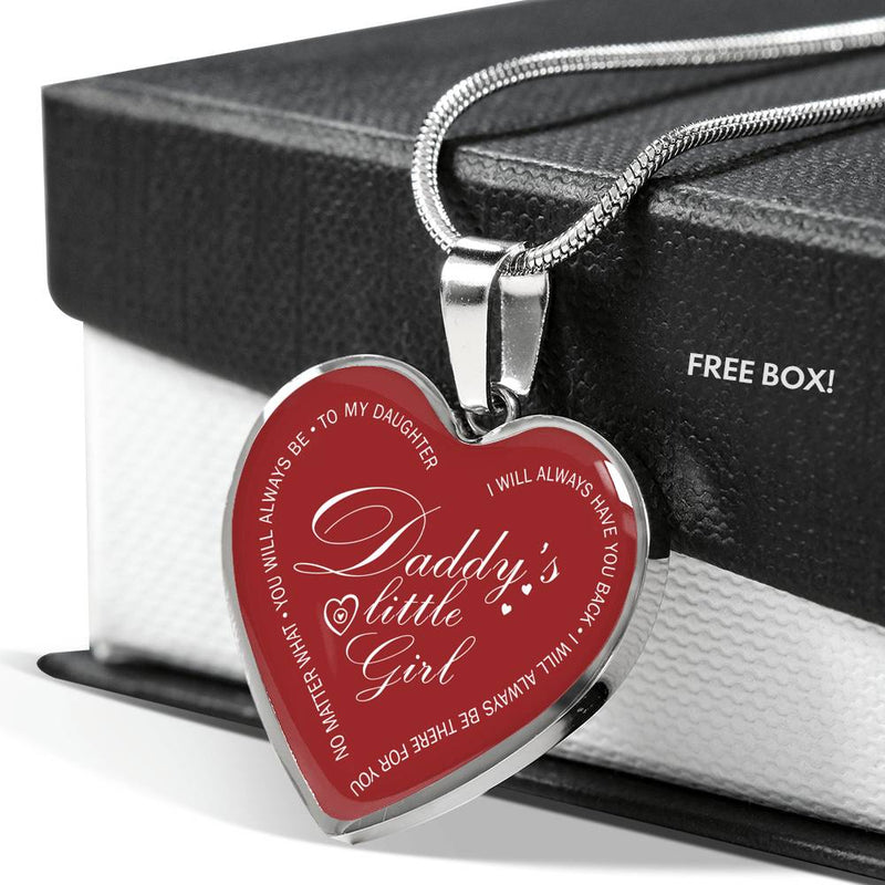 To My Daughter Heart Pendant Necklace Custom - Daddy's Little Girl Necklaces