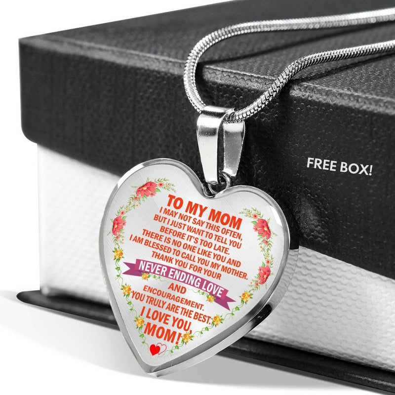 Mom Pendant Necklace Never Ending Love Necklace Custom Anniversary Birthday Gifts For Mothers Mama Mommy
