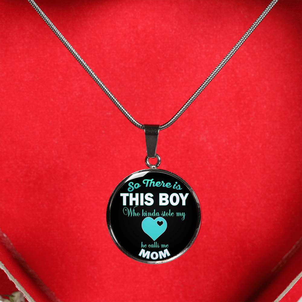 This Boy Stole My Heart He Calls Me Mom Luxury Necklace