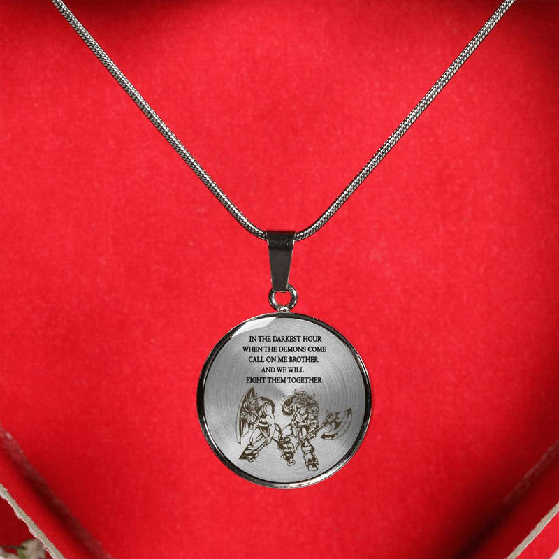 Viking Warrior Necklace Pendant Inspirational - Call Me Brother Pendants Birthday Gift Ideas for Brothers Friend Dad Husband Grandpa - Viking Present for Men Boys