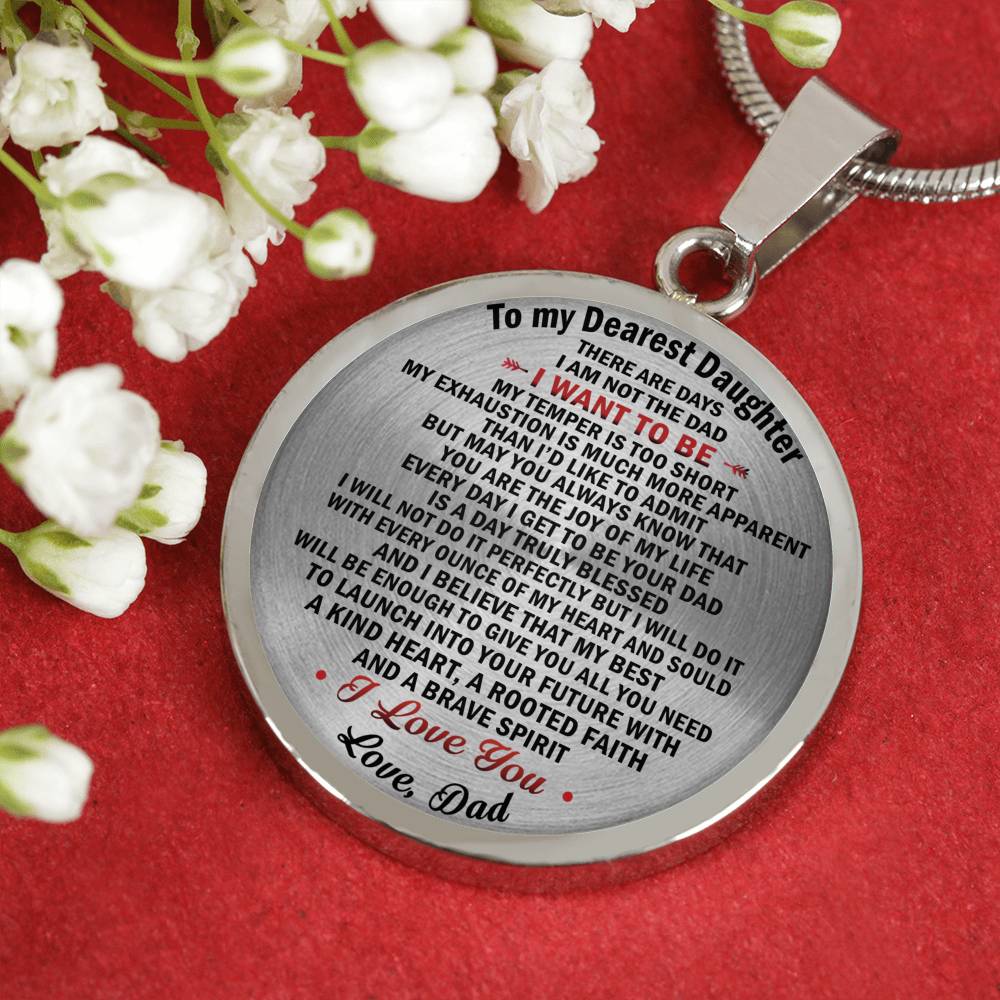 Father Daughter Necklace  for Women - I Love You Quotes Necklace for Daughters Jewelry Pendant Chain From Dad - Personalized Birthday Gag Gift for Daughters, Little Girls