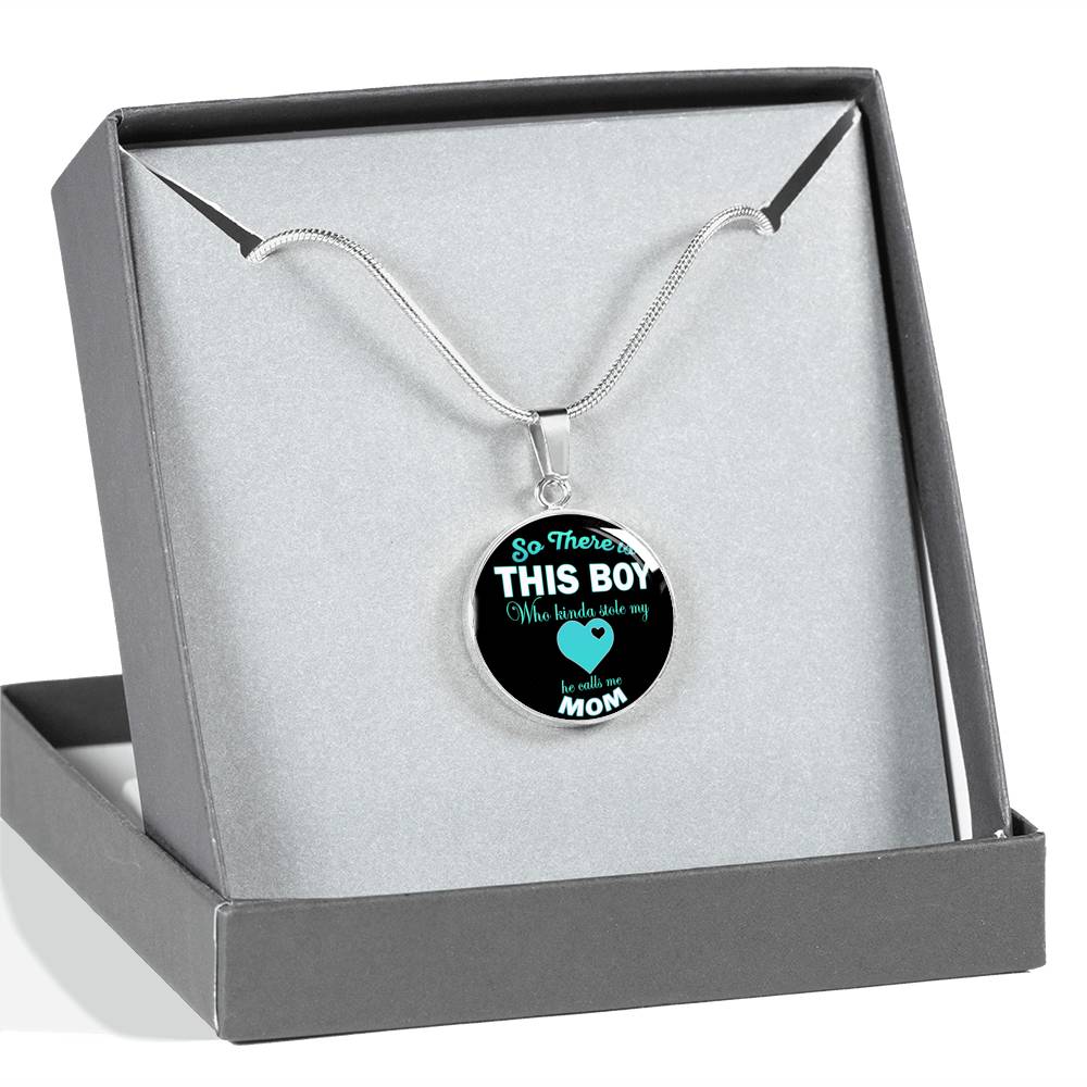 This Boy Stole My Heart He Calls Me Mom Luxury Necklace