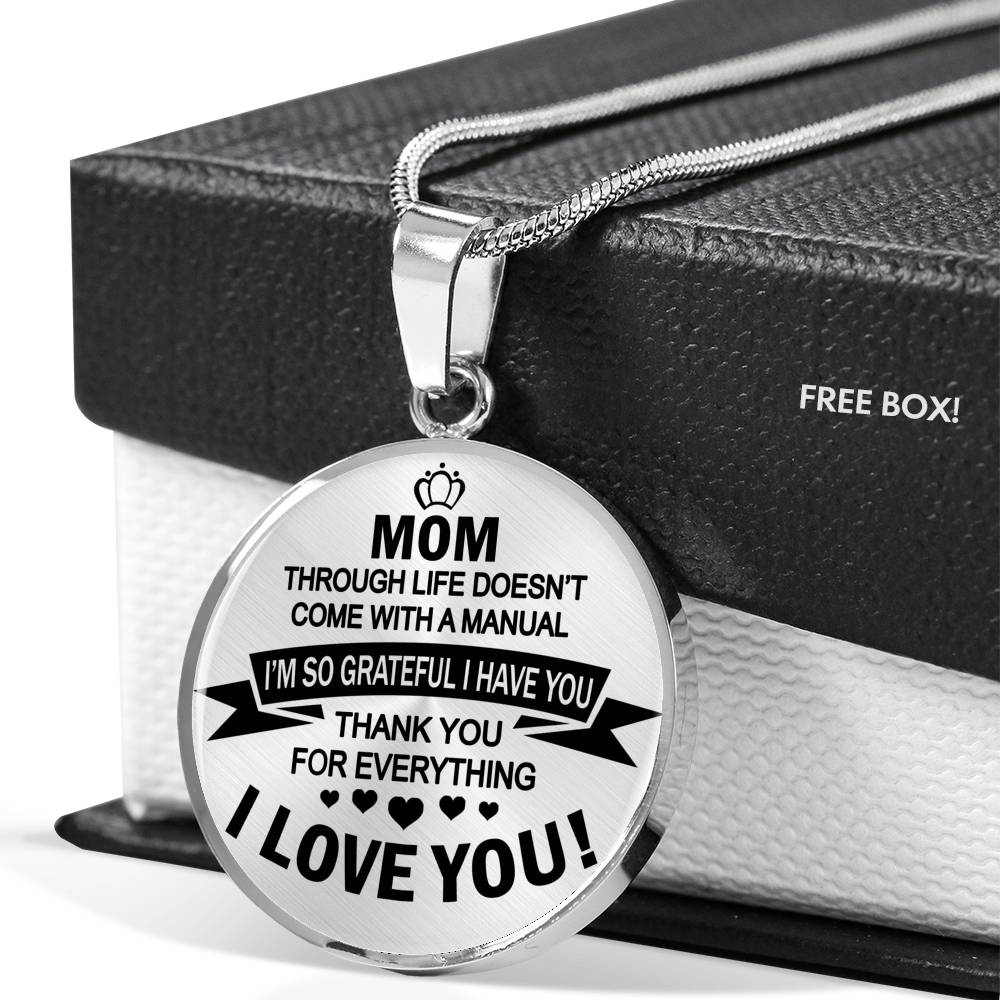 Thank You For Everything Mom Pendant Necklace Custom - Anniversary Gifts For Mothers Mommy Mama On Birthday Mother's Day
