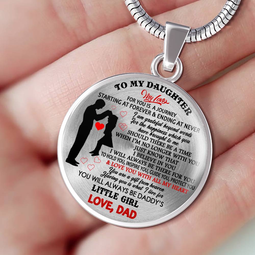 Dad Love You Pendant Necklace Chain - You Will Always Be Daddy's Little Girl
