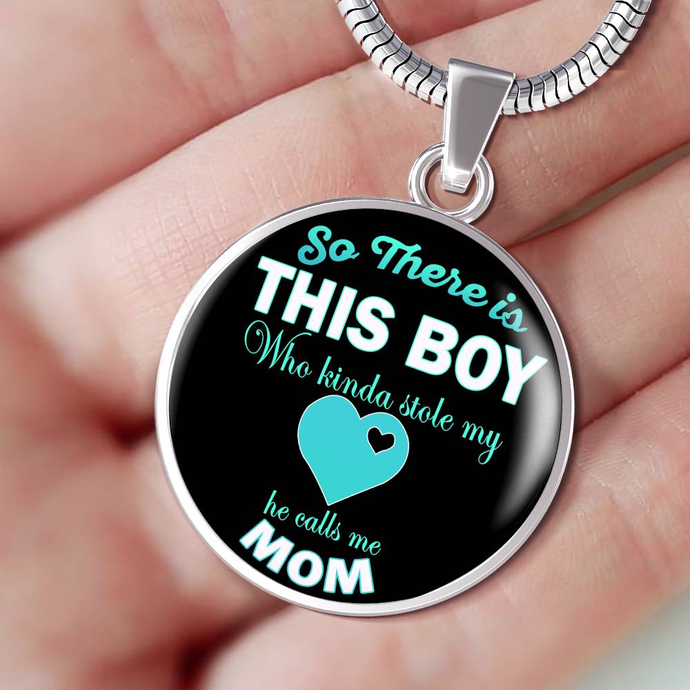 This Boy Stole My Heart He Calls Me Mom Luxury Necklace