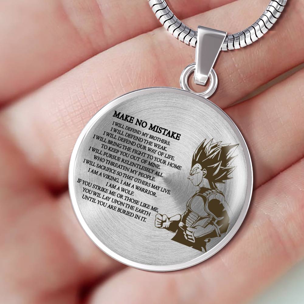 Men Viking Necklace Pendant - Goku Pendants Necklace for Men Boys, ' I Am A Warrior Wolf ' Happy Birthday Gifts for Men Dad Brother - Dragon Ball Super Gift