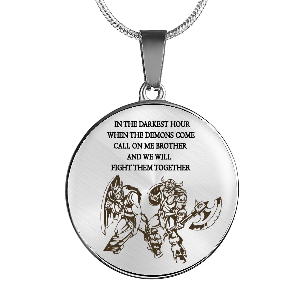 Viking Warrior Necklace Pendant Inspirational - Call Me Brother Pendants Birthday Gift Ideas for Brothers Friend Dad Husband Grandpa - Viking Present for Men Boys