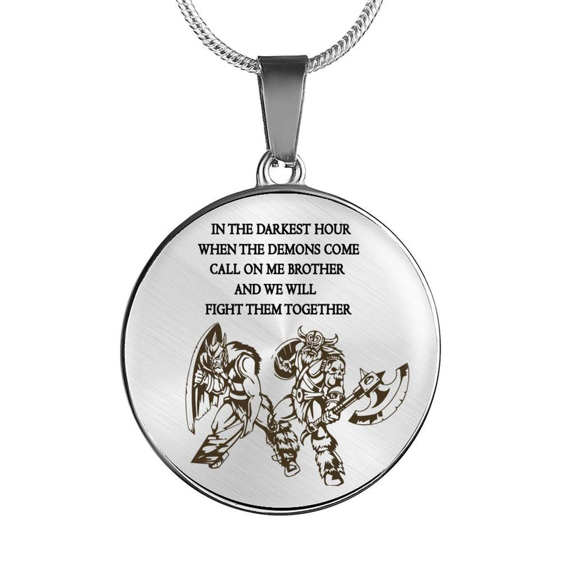 Viking Warrior Necklace Pendant Inspirational - Call Me Brother Pendants Birthday Gift Ideas for Brothers Friend Dad Husband Grandpa - Viking Present for Men Boys