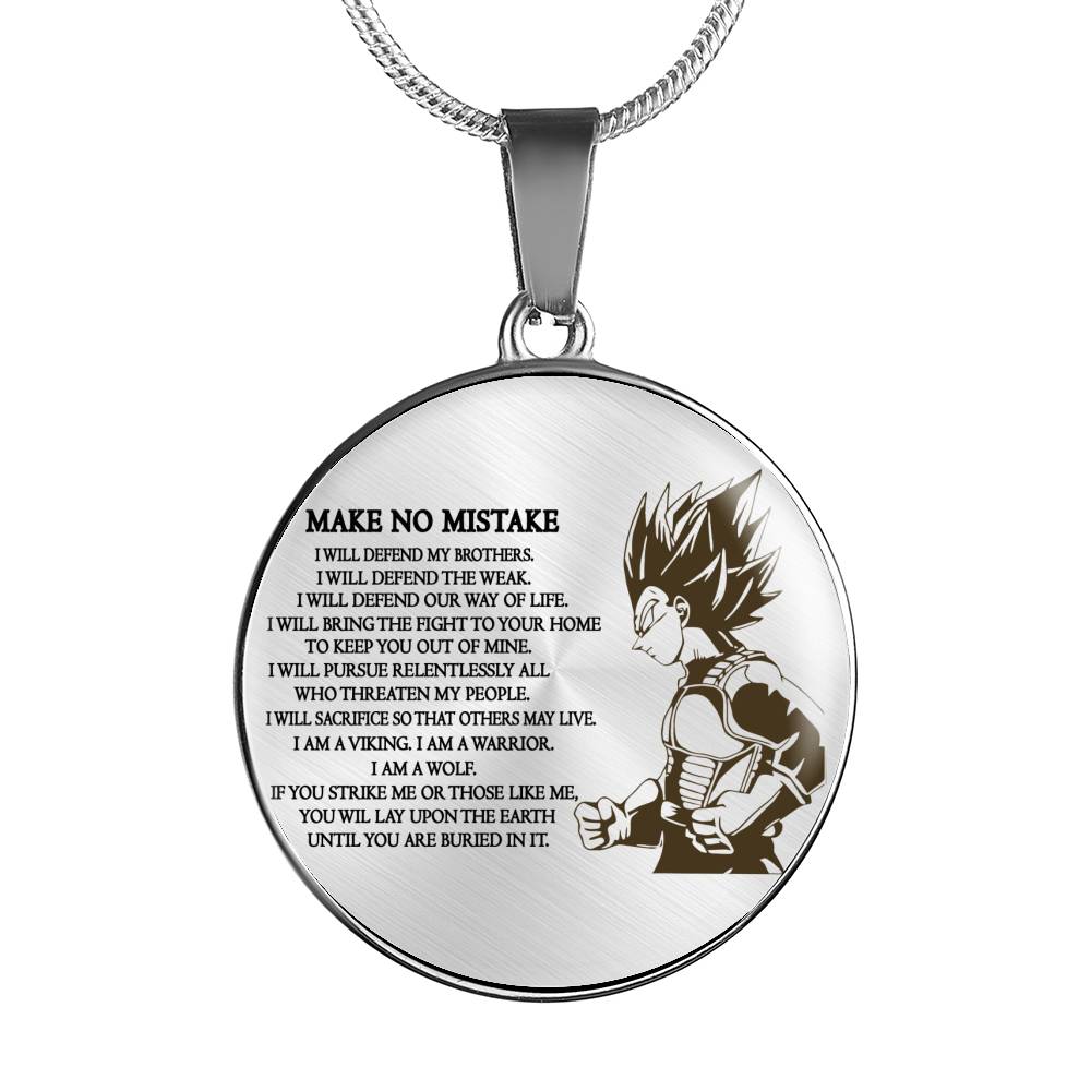 Men Viking Necklace Pendant - Goku Pendants Necklace for Men Boys, ' I Am A Warrior Wolf ' Happy Birthday Gifts for Men Dad Brother - Dragon Ball Super Gift
