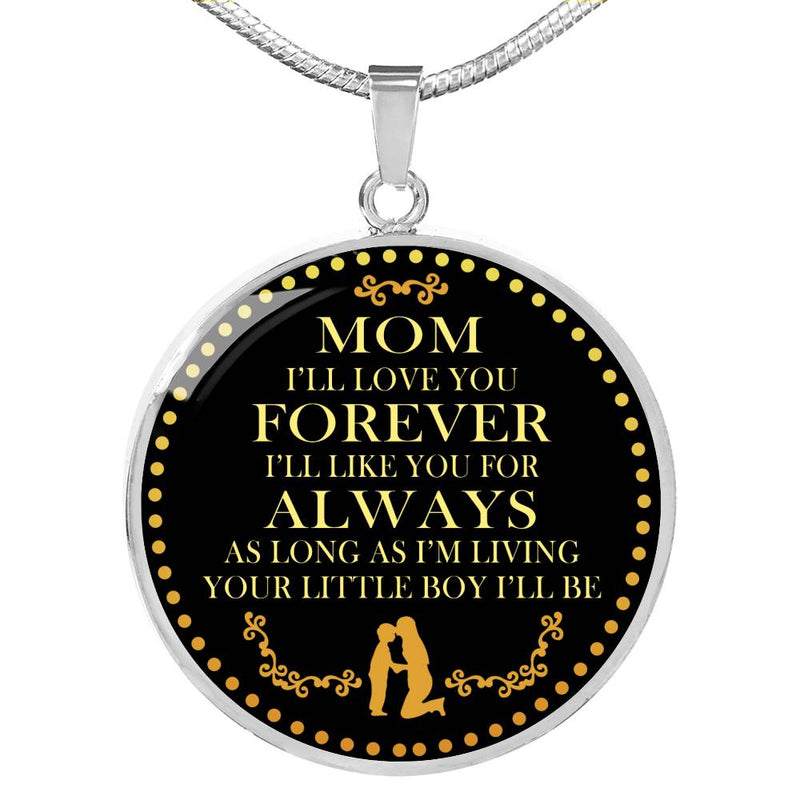 To My Mom Quotes Pendant Necklace Custom - Perfect Mom Gifts From Son, Little Bo