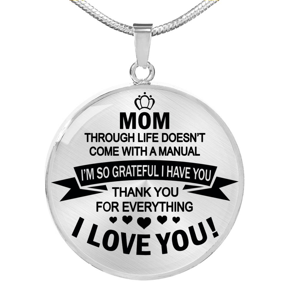 Thank You For Everything Mom Pendant Necklace Custom - Anniversary Gifts For Mothers Mommy Mama On Birthday Mother's Day