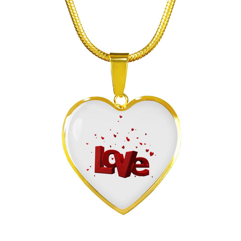 Romantic Anniversary Gifts - Love In Red Heart Pendant Necklace - Fashion Jewelry for Women Ladies Girls - Romantic Present for Lover