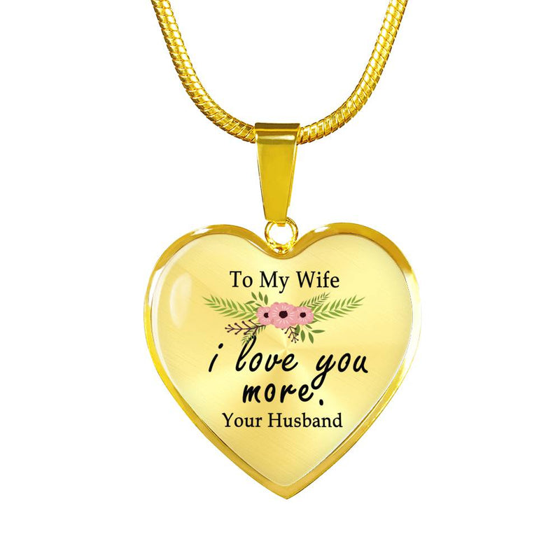 Wife Birthday Gifts - I Love My More Heart Necklace - Fashion Pendant Jewelry for Women Ladies - Anniversary Present for Her, Fiancee