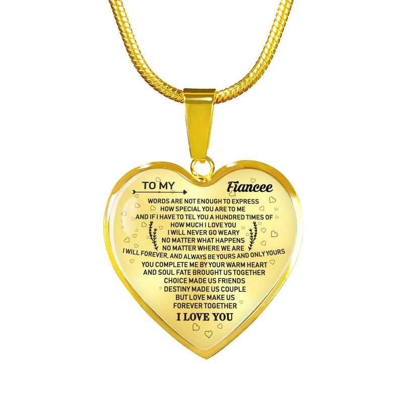 I Love You Heart Pendant Necklace Customized - Husband And  Fiancee Quotes Jewelry - Birthday Chistmas Gifs For Wifes Fiancee Girl