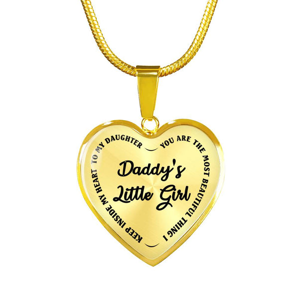 You Are The Most Beautiful Thing I Keep Inside My Heart Luxury Necklace - To My Daughter Pendant Jewelry Perfect Gifts For Little Girl On Birthday Christmas New Year