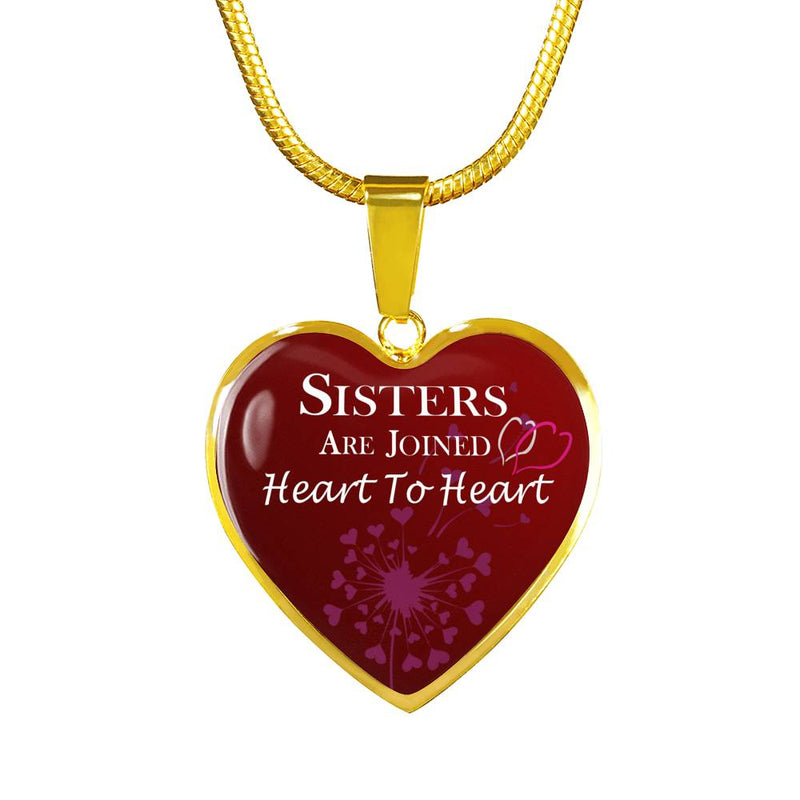 Heart To Heart Sister Pendant Necklace - Happy Birthday Gag Gifts for Sister Mom Girlfriend - Fun Presents for Women