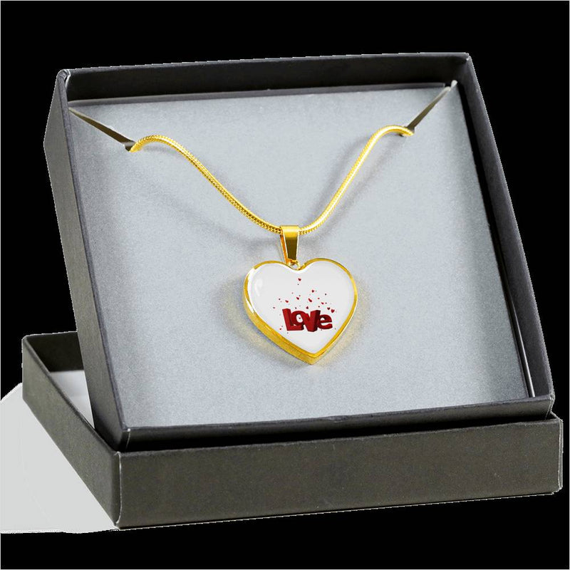 Romantic Anniversary Gifts - Love In Red Heart Pendant Necklace - Fashion Jewelry for Women Ladies Girls - Romantic Present for Lover