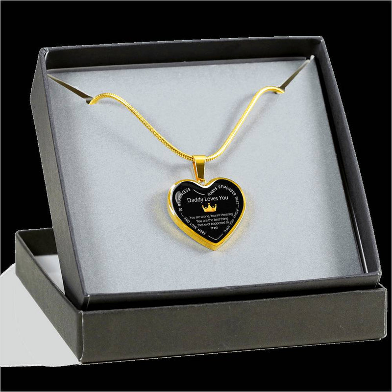 Daughter Birthday Gifts To My Princess Daddy Loves You Daughter Necklace Silver Gold  - Fashion Jewelry for Women - Anniversary Present for Little Girls, Wife, Aunt, Nana, Mum