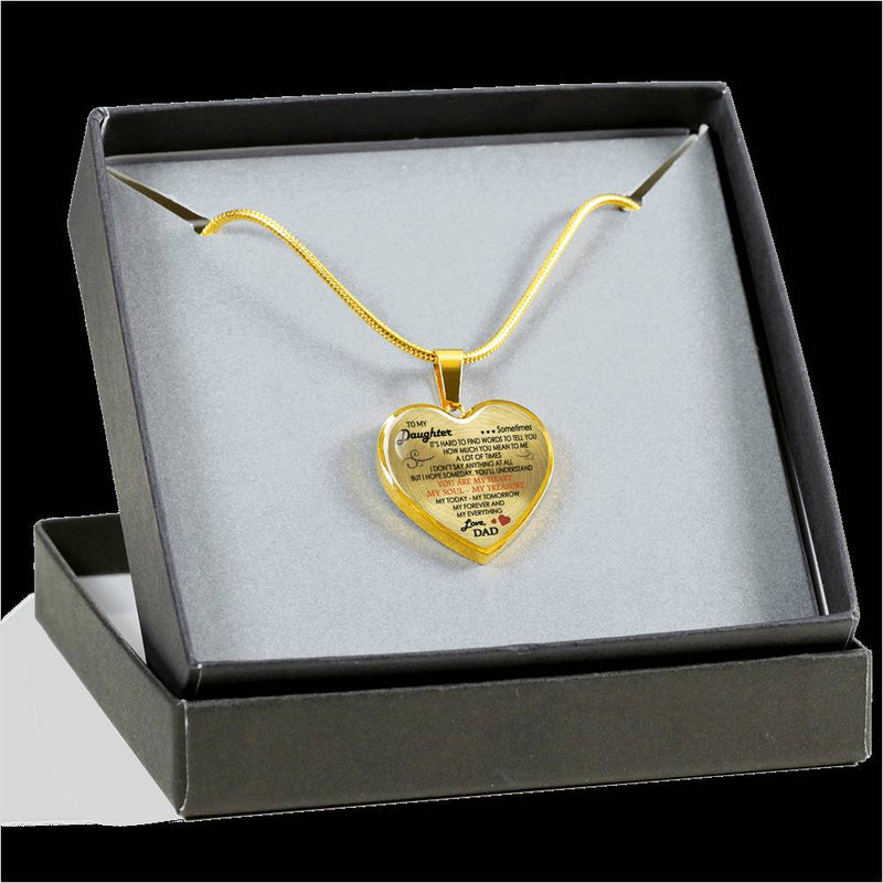 Daughter Birthday Gifts From Dad - You Are My Heart My Soul My Treasure Pendant Necklace For Little Girl Birthday Gag Gifts