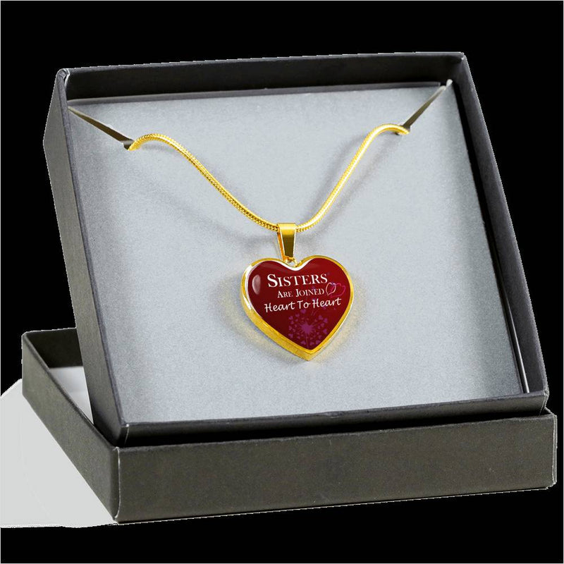 Heart To Heart Sister Pendant Necklace - Happy Birthday Gag Gifts for Sister Mom Girlfriend - Fun Presents for Women