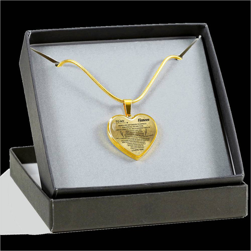 I Love You Heart Pendant Necklace Customized - Husband And  Fiancee Quotes Jewelry - Birthday Chistmas Gifs For Wifes Fiancee Girl
