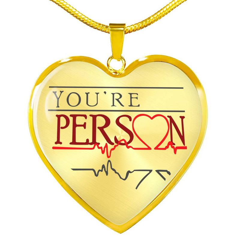 Valentine Gift For Women - You're Person Heart Pendant Necklace Custom Chain