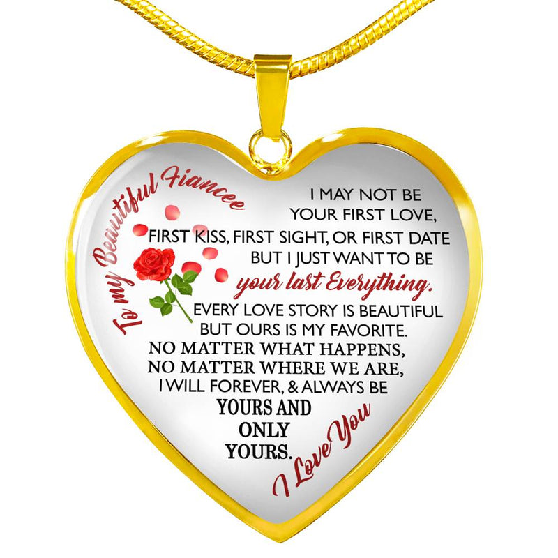To My Fiance Necklace Heart Perfect Valentine Gift For Her Wife Girlfriend