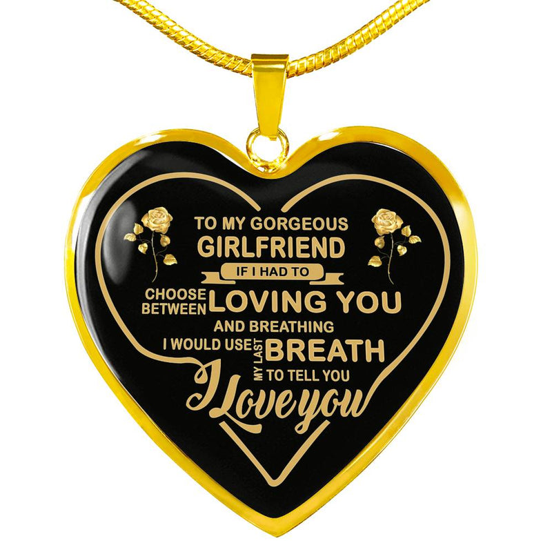 Girlfriend I Love You Quote Heart Pendant Necklace Custom Gifts From Boyfriend