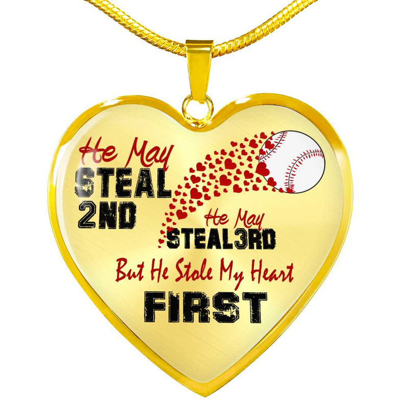 He Stole My Heart First Tennis Heart Pendant Necklace Custom - Romantic Gifts For Men Women On Birthday Valentine' Day