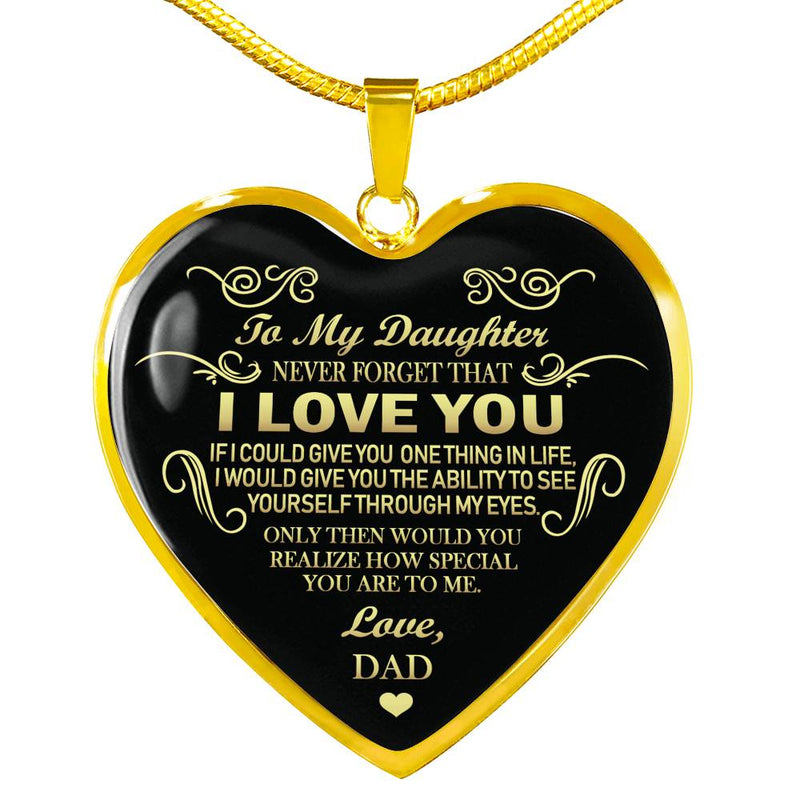 To My Daughter Necklaces From Dad - Father And Daughter Pendant Necklace Custom