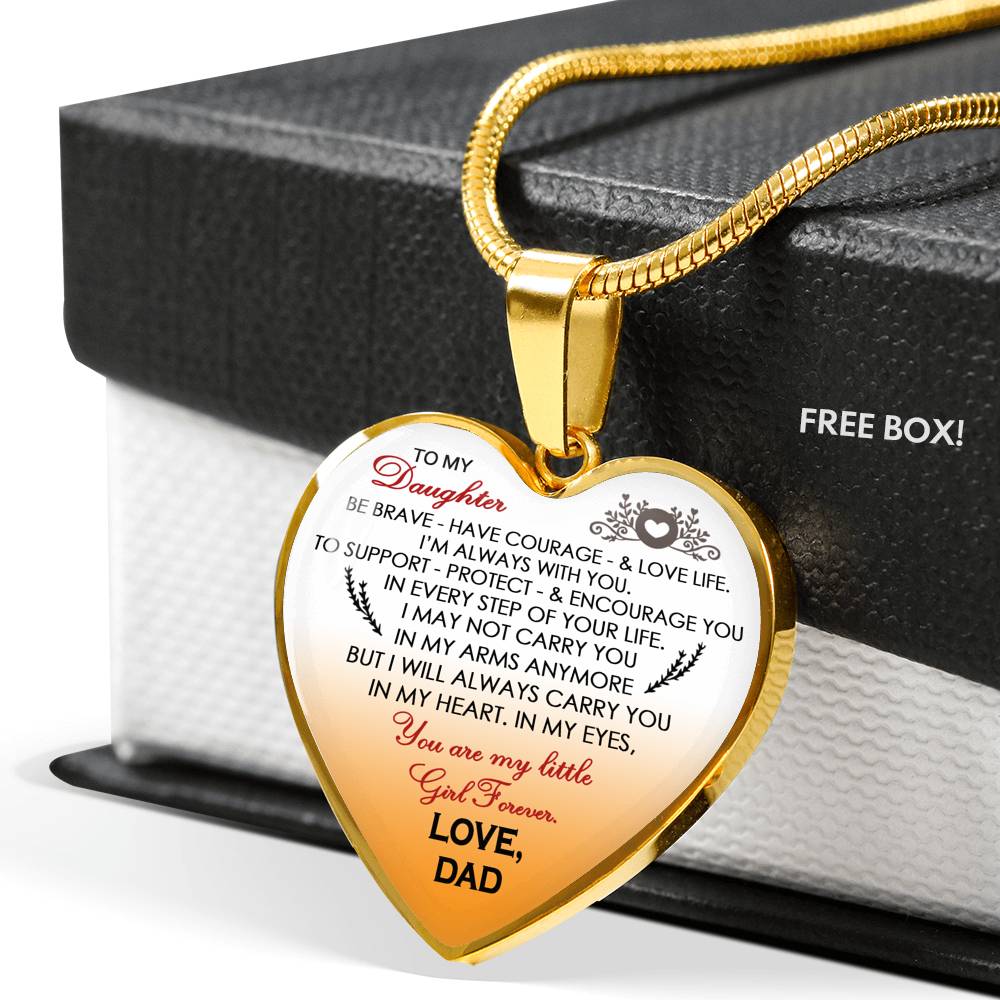 I Always Carry You In My Heart Daughter Pendant Necklace Custom - Dad And Daughter Necklaces Chain - Amazing Chirstmas Birthday Gag Gifts For Child
