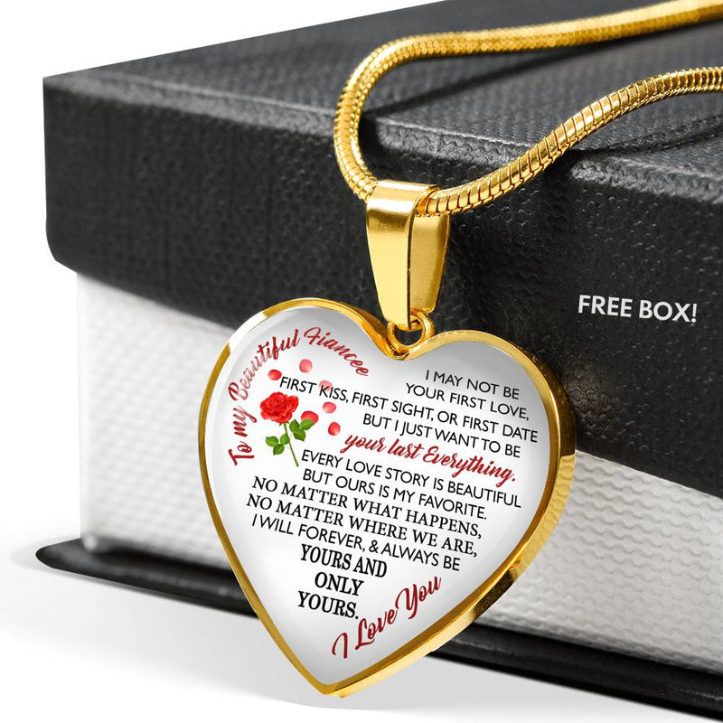 To My Fiance Necklace Heart Perfect Valentine Gift For Her Wife Girlfriend