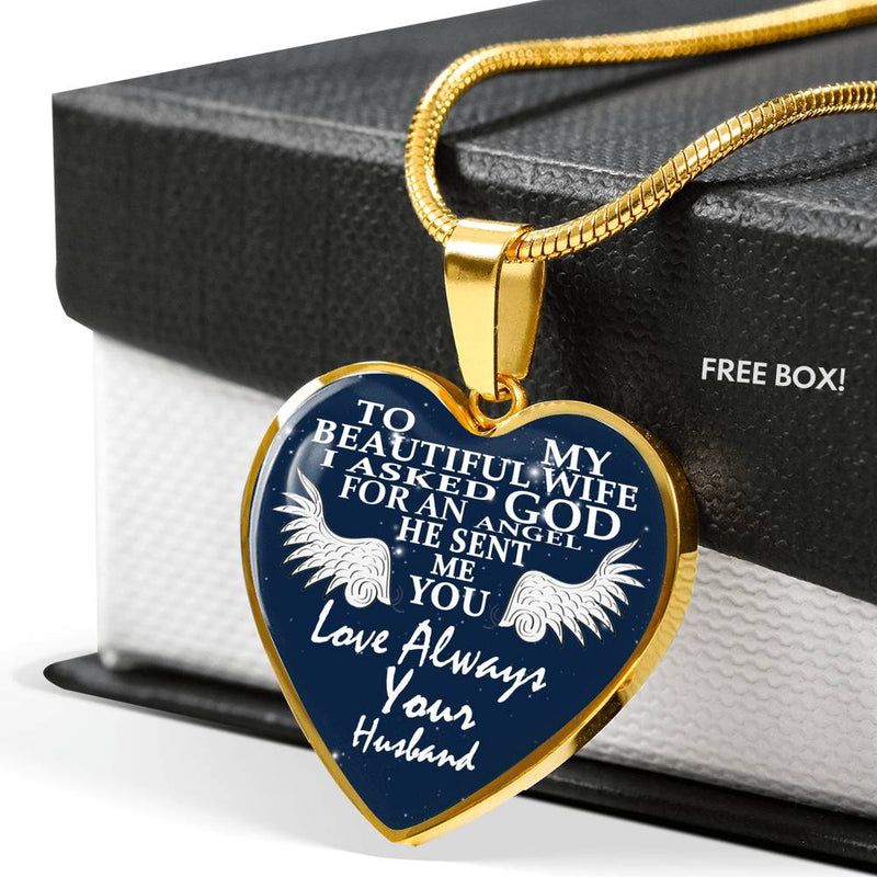 Husband Wife Pendant Necklace Custom Personalized Valentine Birthday Gifts
