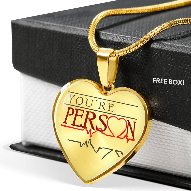 Valentine Gift For Women - You're Person Heart Pendant Necklace Custom Chain