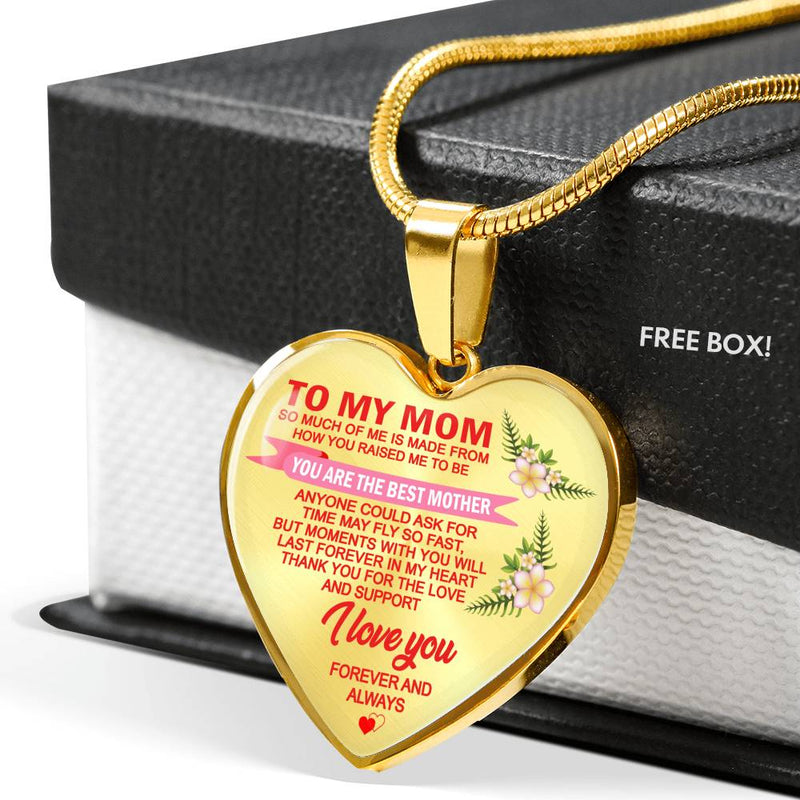 Mom Pendant Necklace You Are The Best Mother Necklace Custom Anniversary Birthday Gifts For Mothers Mama